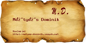 Mátyás Dominik névjegykártya